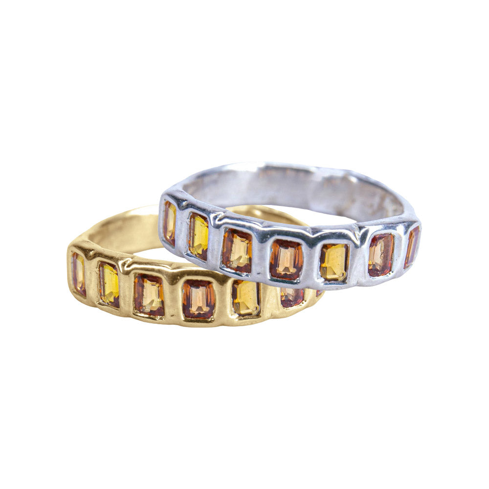 Orange Sapphire Stacker Band