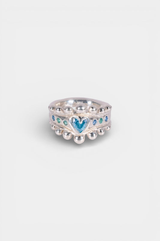 Blue Heaven Heart Ring