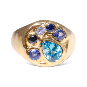 Blue Dome Signet Ring