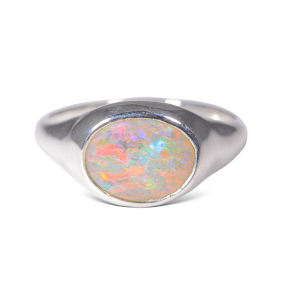 Aussie Opal Ring - White