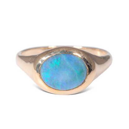 Aussie Opal Ring - Bright Blue