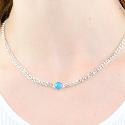 Aussie Opal Chain - Bright Blue