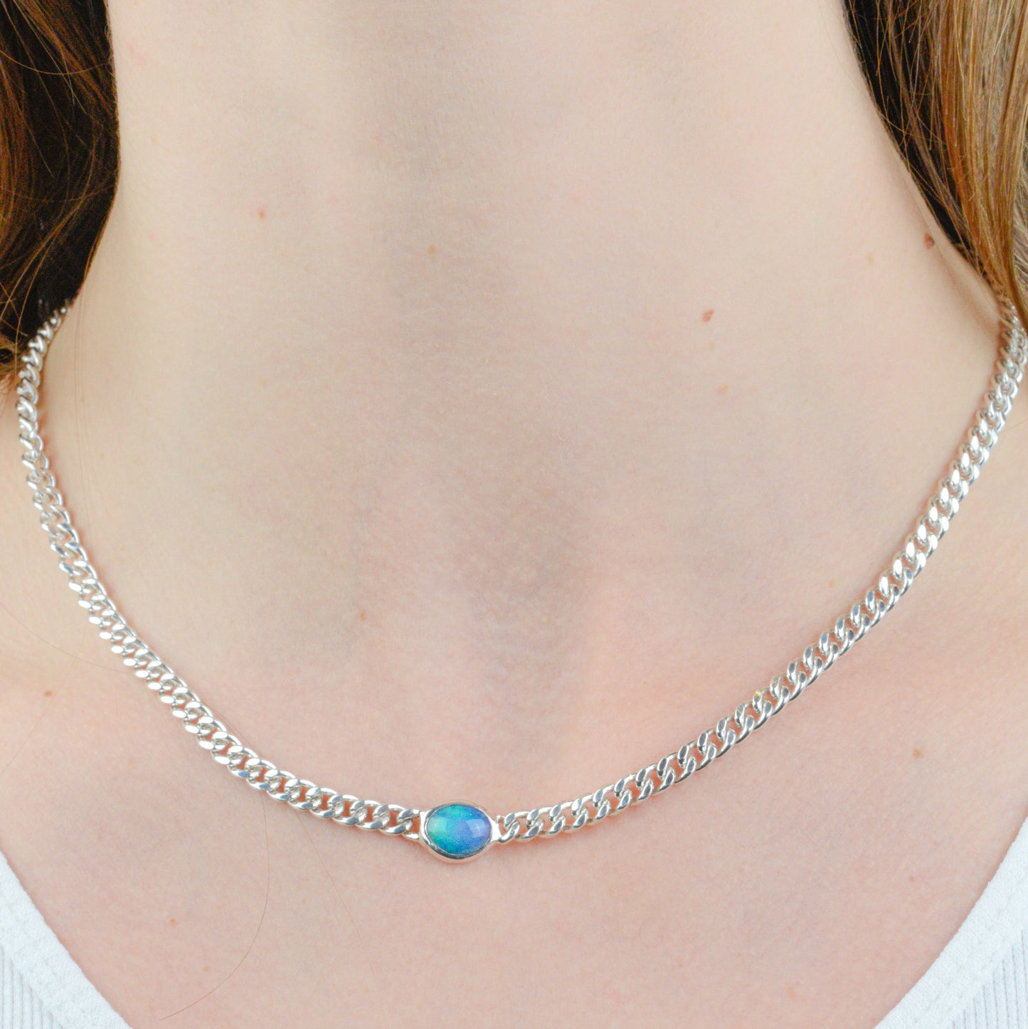 Aussie Opal Chain - White