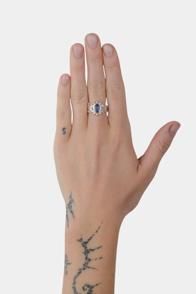 Blue Sapphire Eye of Providence Ring