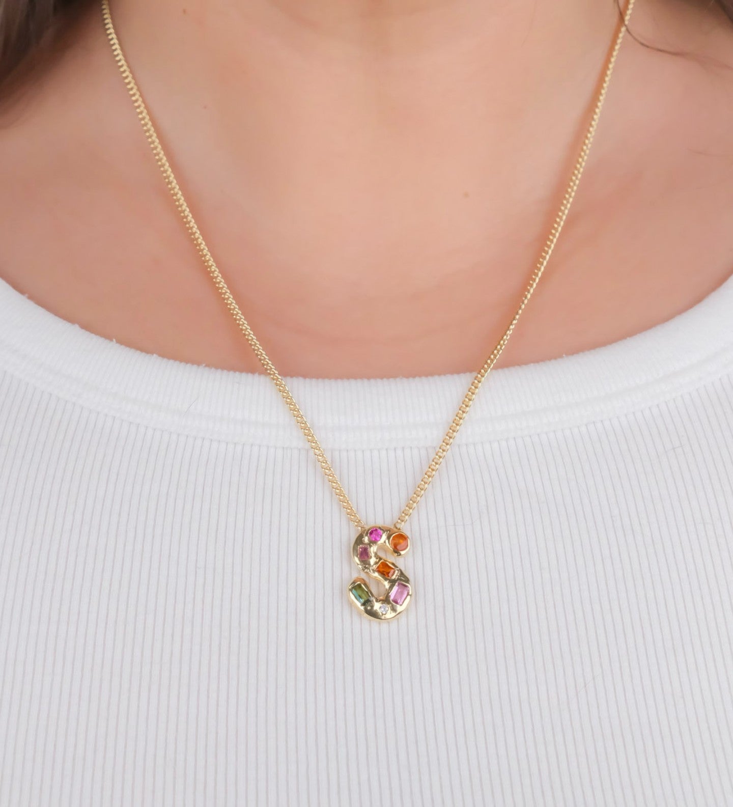 Sapphire Alphabet Necklace