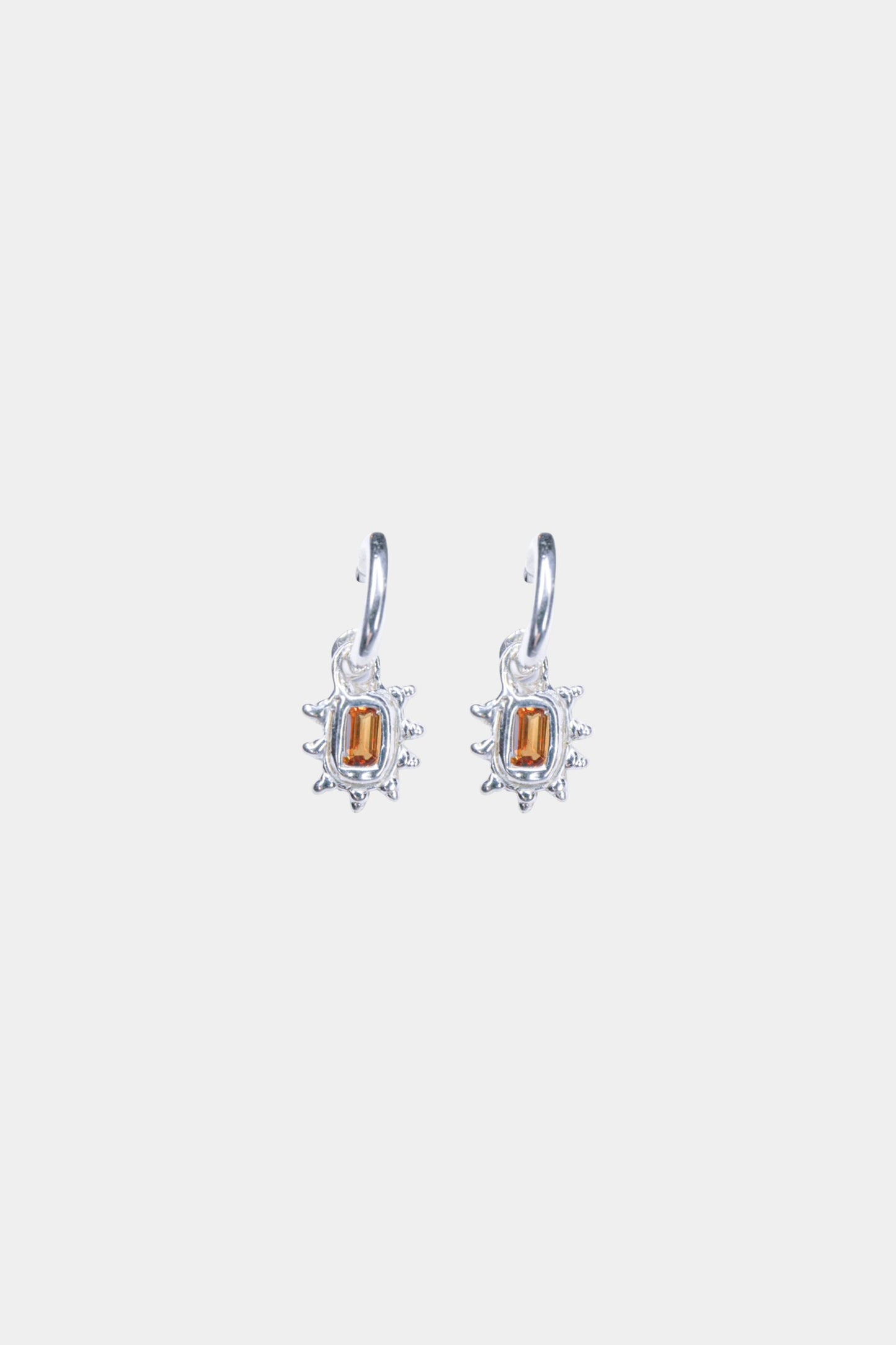 Limited Edition Orange Sapphire Hoop Studs