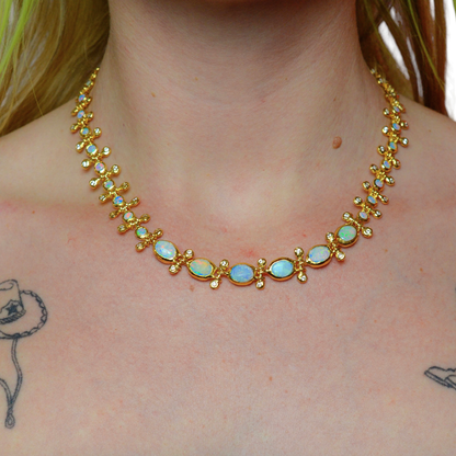 Opal Pin Necklace