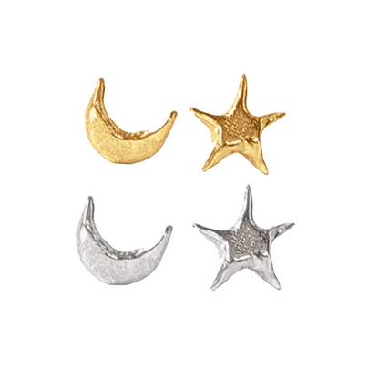 Star Moon Studs