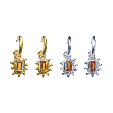 Limited Edition Orange Sapphire Hoop Studs