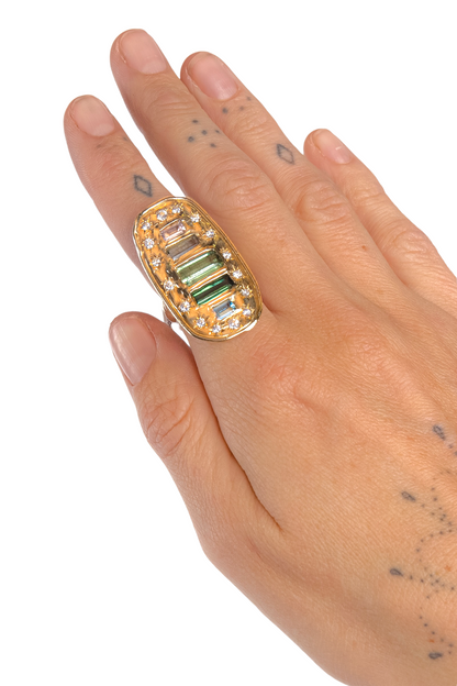 Tourmaline Protection Shield Ring